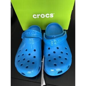 CROCS Classic Clogs Neon Highlighter Blue 209683-4OS Men's 4 Women's 6 NEW $60